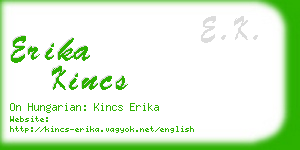 erika kincs business card